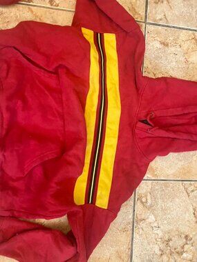 Red and yellow tracksuit set #tracksuit #athleisure #hoodie #pullover